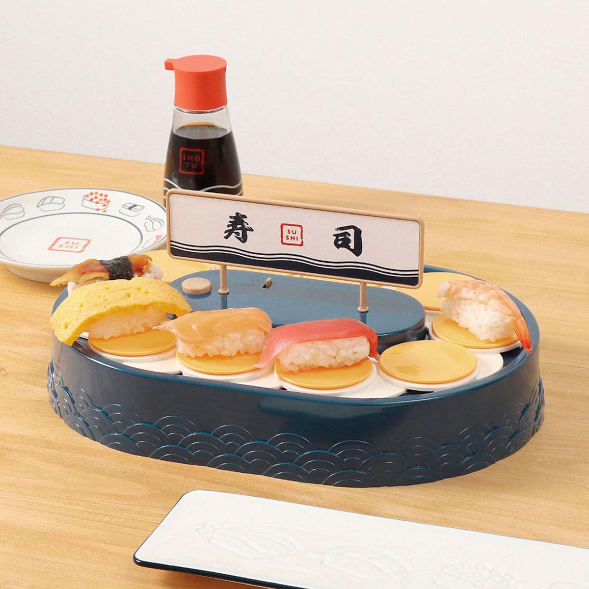食器 3COINS Sushi Party Set Complete Electric-rotating-sushi-kit-